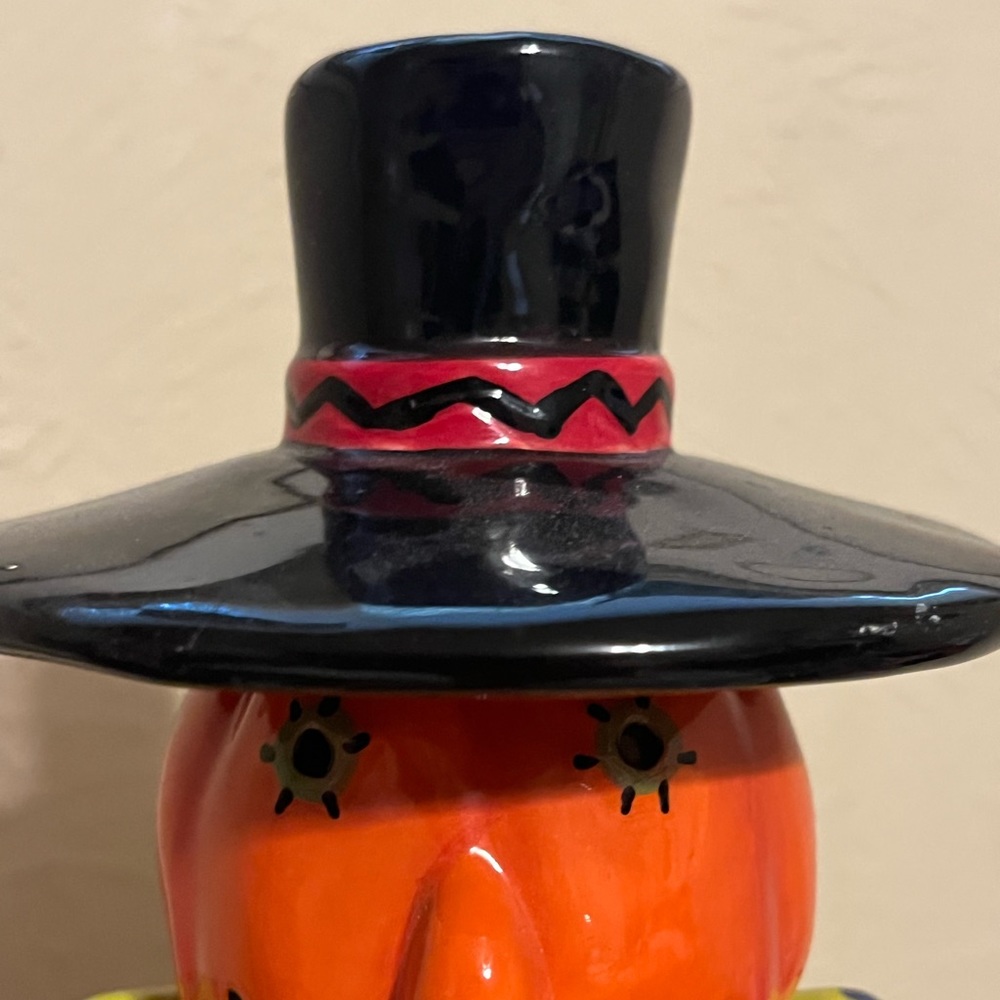 Hand Painted Pumpkin Stack Candle Holder/Halloween Decor - Picture 5 of 7